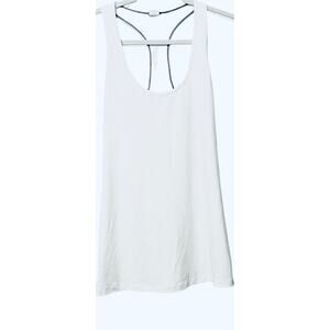 X VERSION RACERBACK TANK TOP, WOMENS, L, WHITE
